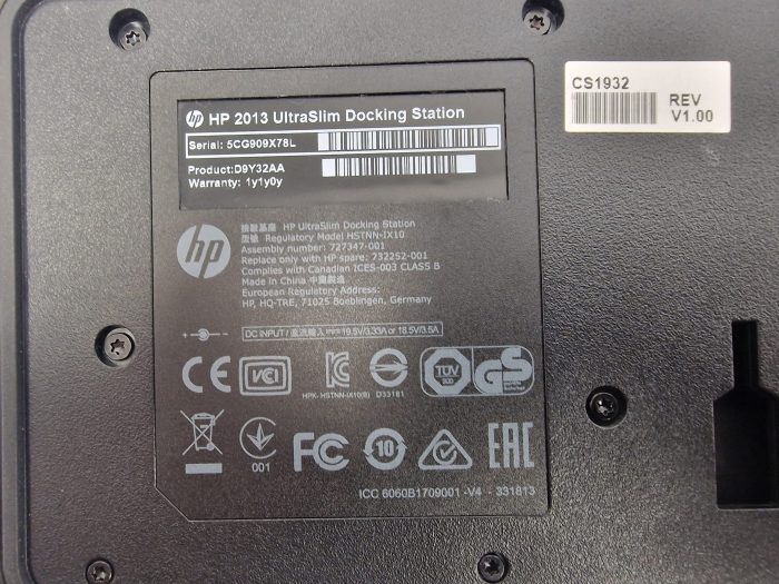 HP 2013 UltraSlim Docking Station (D9Y32AA) USB 3.0 Dual Display Port - Image 8