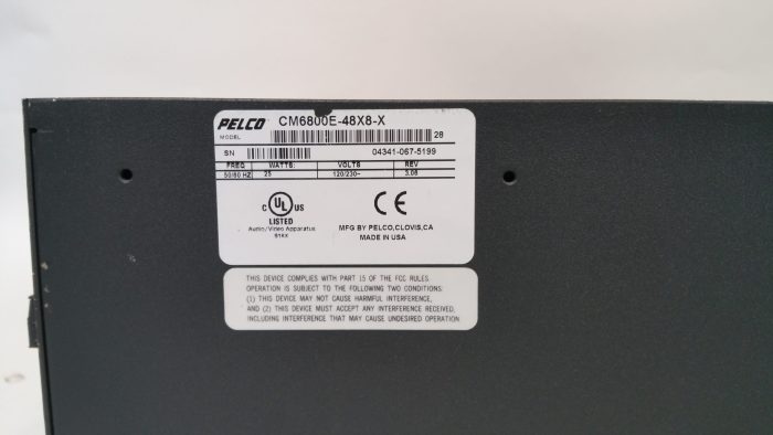 Pelco System 6800 CM6800E-48X8-X 48 port Matrix Switcher / Controller - Image 4