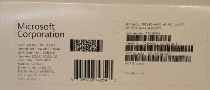 Microsoft Windows X18-45392 WinSvr Std 2008 R2 w/SP1 x64 Bit Bit English Operating System - Image 2
