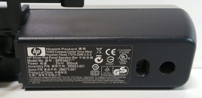 HP SP03A01 Silver Flat Panel Speaker Bar - Image 2