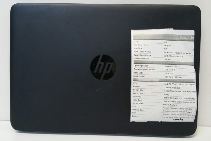 HP EliteBook 725 AMD A8 Pro 4GB RAM 500GB HDD (Cracked Screen) - Image 5