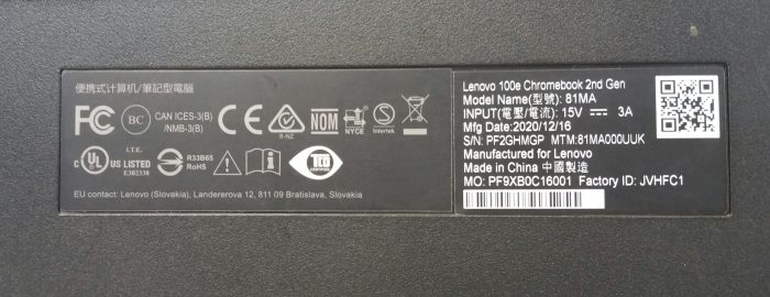 Lenovo 100e Chromebook 2nd Gen 81MA - intel Celeron N4020 1.1GHz - 4GB RAM DDR3 - 32GB SSD - Image 4