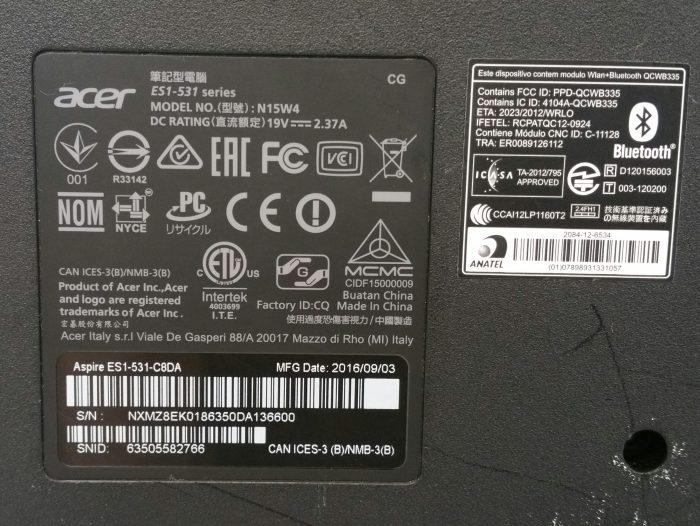 Acer Aspire ES15 ES1-531-C8DA i7-2675QM 8GB RAM 250GB SSD - Image 3