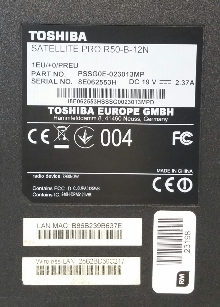 Toshiba Satellite Pro R50-B-12N i5-U210V 4GB RAM 500GB HDD - Image 4