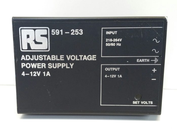 RS 591-253 Adjustable Voltage Power Supply Unit 4-12V 1A - Image 2