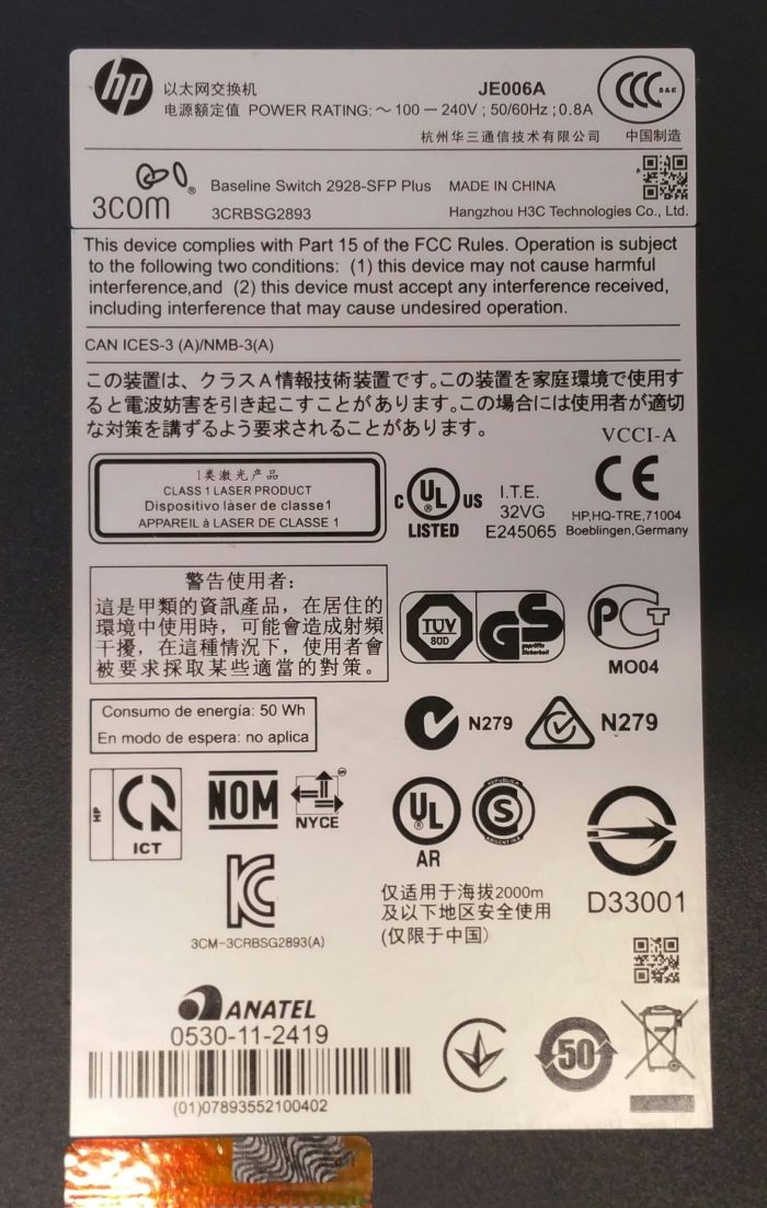 HP JE006A V1910-24G Switch - Image 3