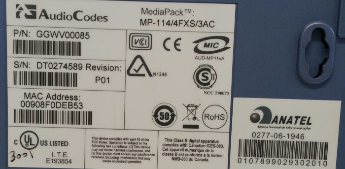 Audio Codes MP-114 VoIP Gateway - Image 5