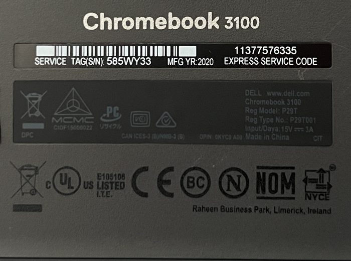 Dell Chromebook 3100 P29T with CPU Options of Intel Dual Core Celeron Processor - Image 3