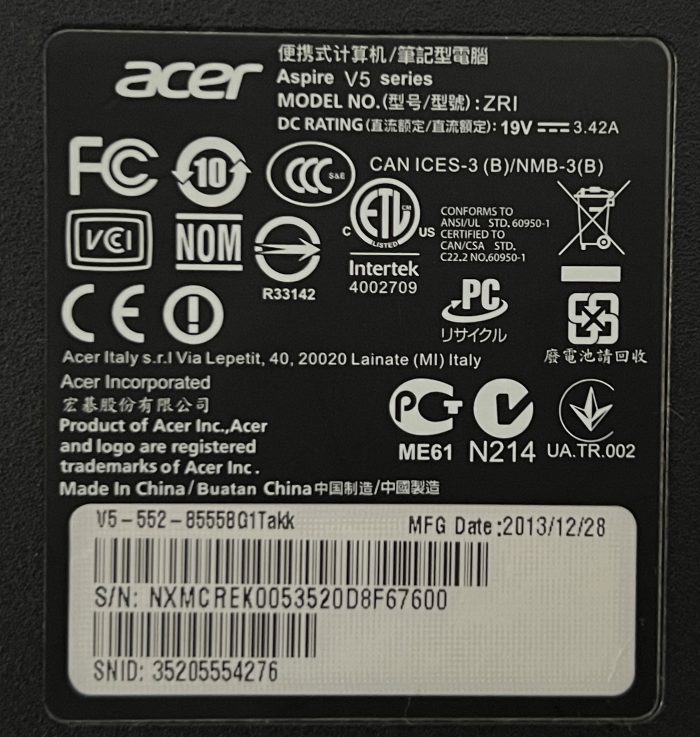Acer ZRI Aspire V5 Series AMD A8-5557M 8GB RAM 1TB HDD - Image 3