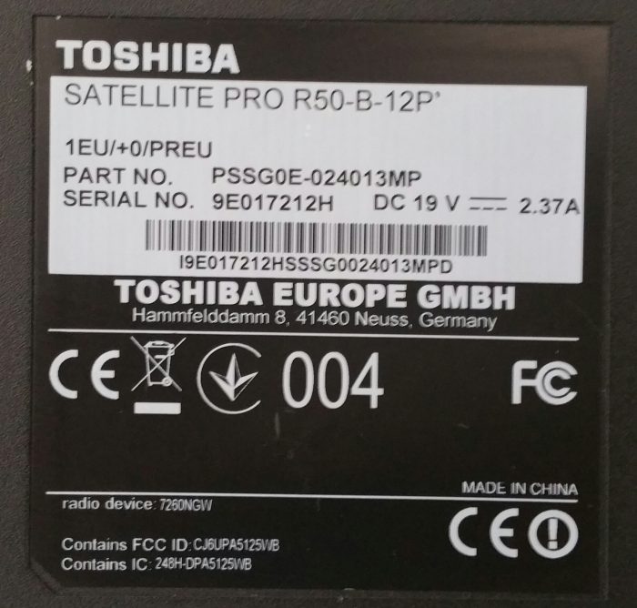 Toshiba Satellite Pro R50-B-12P i3-4005U 4GB RAM 500GB HDD - Broken Screen - Image 5