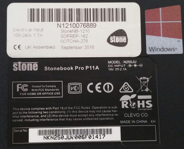 Stone N250JU Stonebook Pro P11A i5-6200U 8GB RAM 120GB SSD - Faulty Battery - Image 6