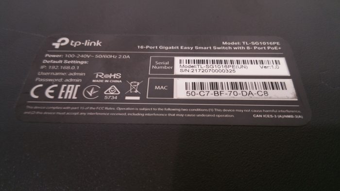 TP-Link TL-SG1016PE 16 Port Gigabit 8 Port POE+ Smart Switch - Image 5