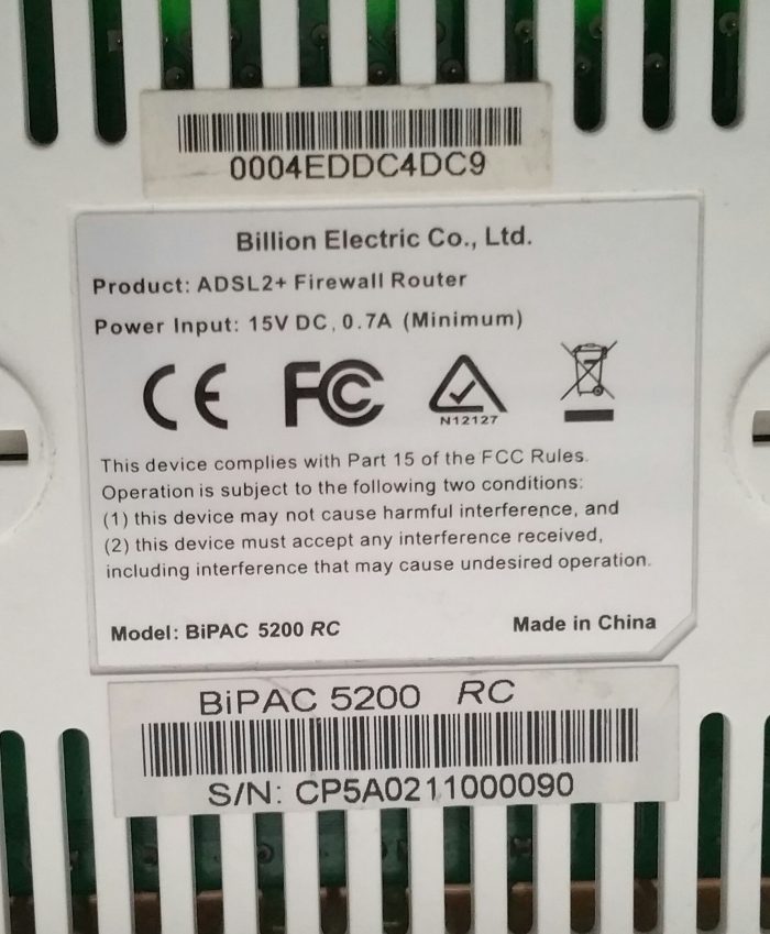 Billion BiPAC 5200 RC 4-Port ADSL2+ Firewall Router - Image 5
