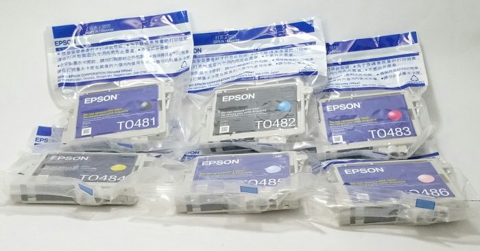 Epson T0481 T0482 T0483 T0484 T0485 T0486 Print Cartridge - Job Lot x6 Blue/Black Mixed - Image 2