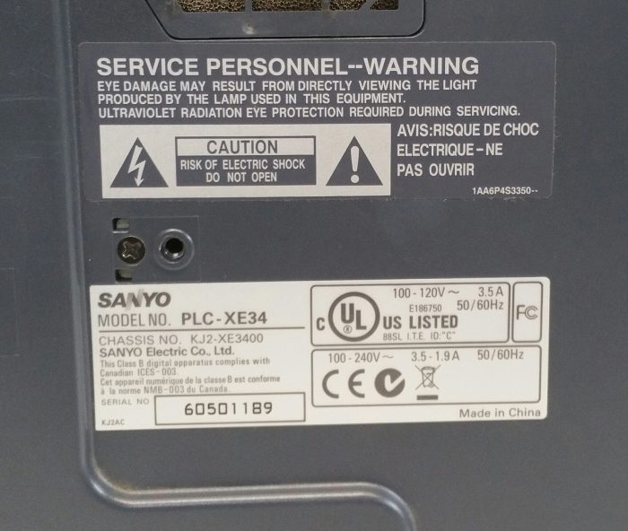 Sanyo PLC-XE34 XGA Projector with 840 Lamp Hours Used - Image 6