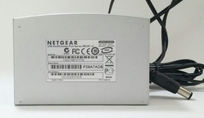 Netgear PS121 v2 Print Server with PSU - Spares/Repairs - Image 3