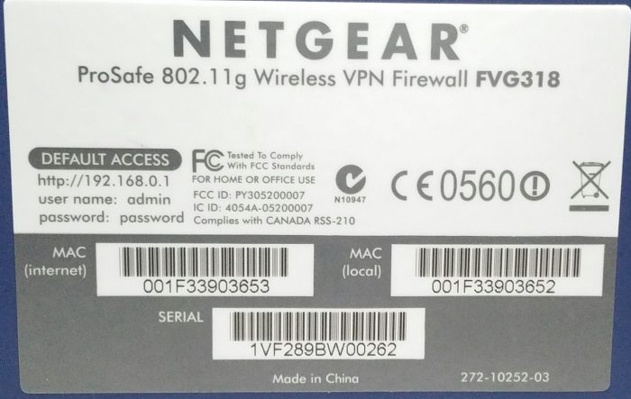 Netgear ProSafe FVG318 802.11g 8-Port Wireless VPN Firewall Router Without PSU - Image 3