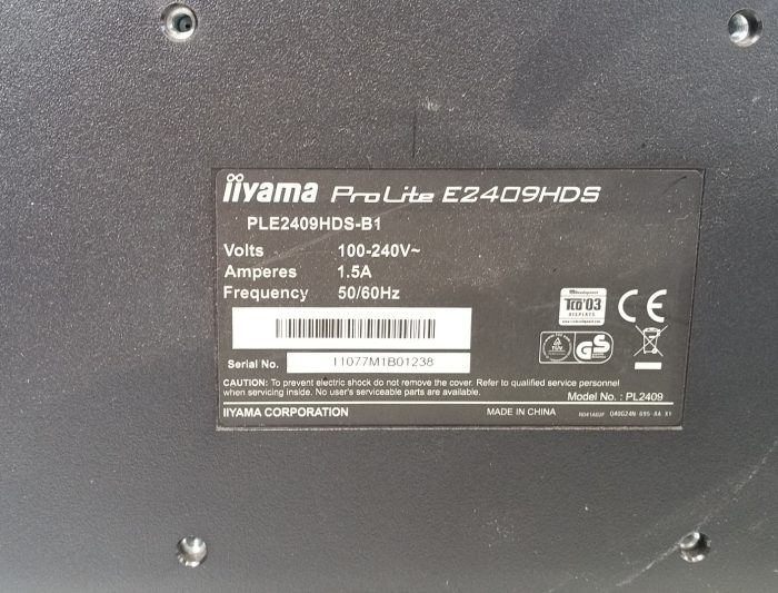 Ilyama Prolite E2409HDS 24 inch Monitor VGA/DVi/HDMi - Image 6