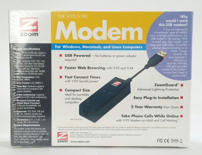 Zoom 3095 56K V.92/V.90 USB Modem for Mac & Linux Computers - Image 3