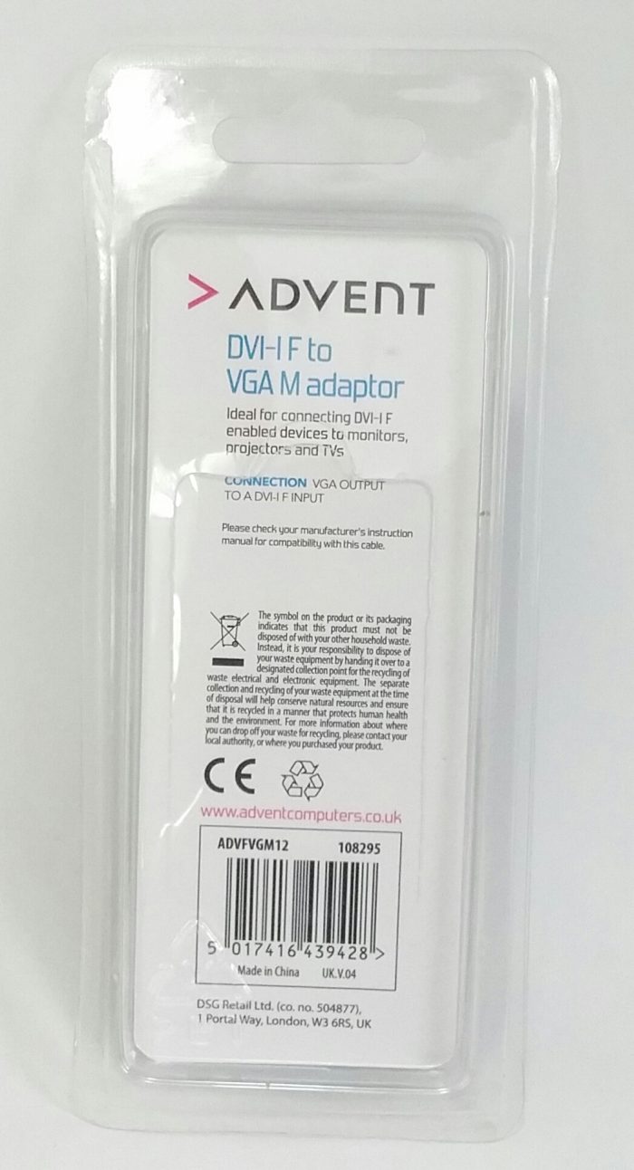 Advent DVI-I F To VGA M Adaptor - Image 4