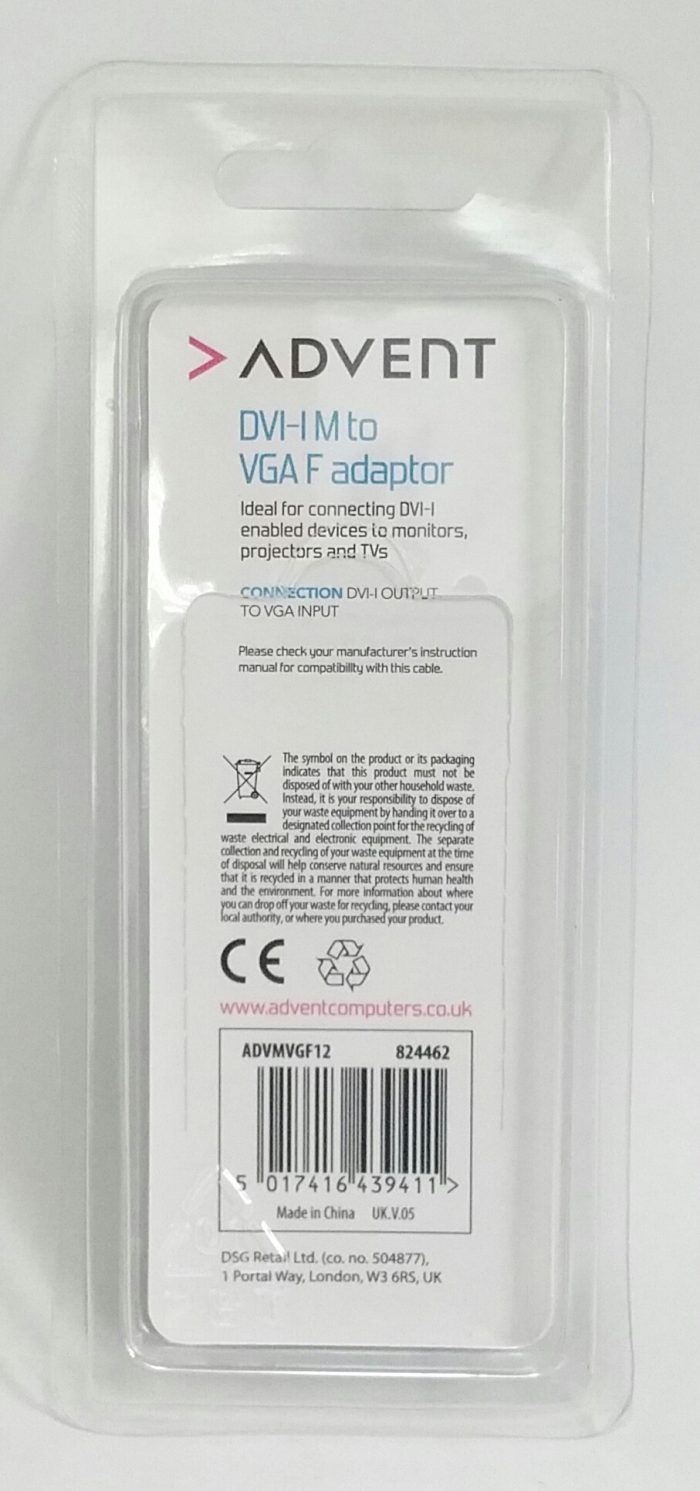 Advent DVI-I M To VGA F Adaptor - Image 4