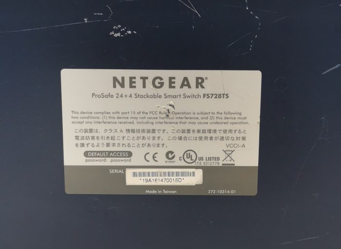 Netgear ProSafe 24+4 Stackable Smart Switch FS278TS - Image 3