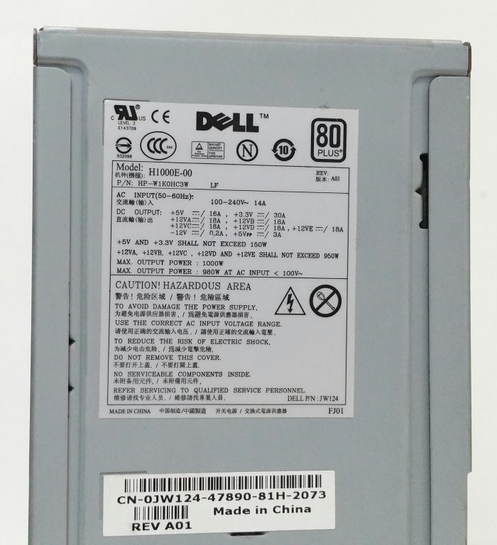 DELL Inc H1000E-00 Power Supply Unit PSU 1000W Max - Image 3