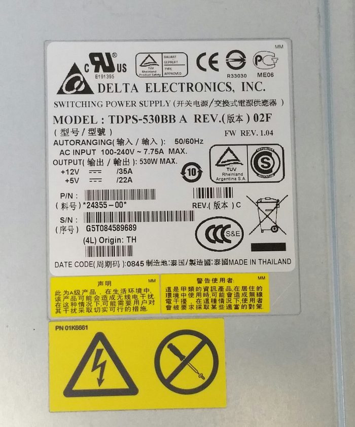 Delta TDPS-530BB A Switching Power Supply Unit PSU 530W Max - Image 3