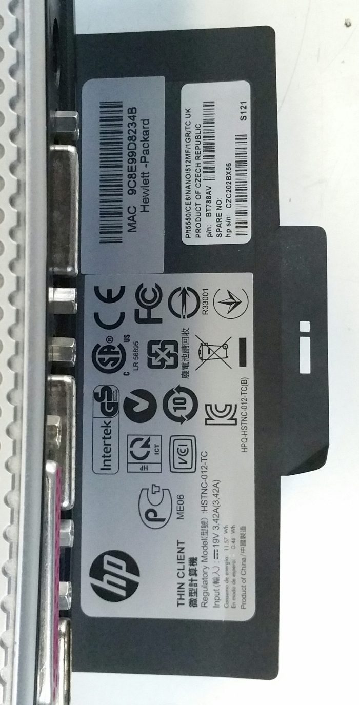 HP Thin Client T5550 (HSTNC-012-TC) With Stand Spares & Repairs Untested Damaged Power Button - Image 3