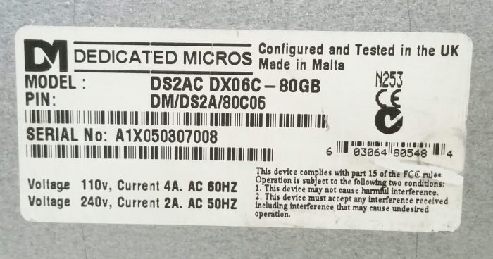 Dedicated Micros Digital Sprite2 DS2AC DX06C-80G CCTV Recorder - Image 8