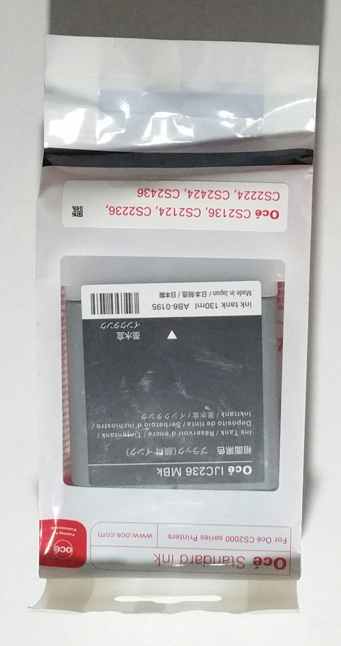 OCE IJC236MBK Black130ml AB6-0195 Ink Tank for CS2136 CS2124 CS2236 CS2224 CS2426 CS2436 - Image 2