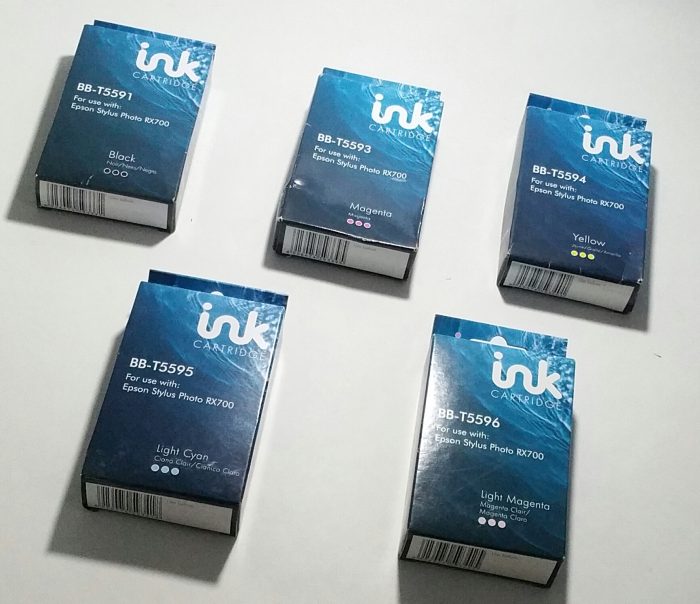 Ink Cartridge BB-T5591 x3 BB-T5593 x1 BB-T5594 x1 BB-T5595 x1 BB-T5596 x1 Mixed Color Ink Print Cartridge For Epson Stylus Photo RX700 - Job Lot x5 - Image 2