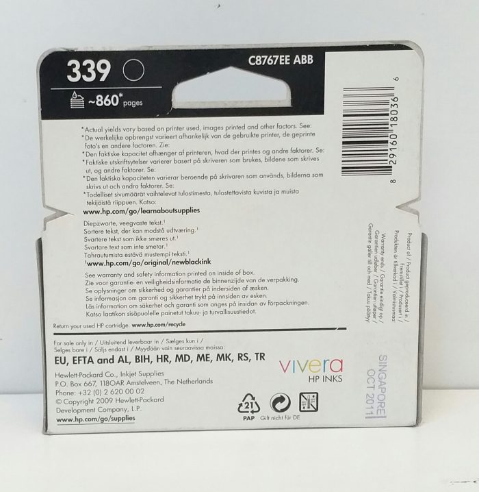HP 339 Black Inkjet Print Cartridge C8767EE ABB Yields up to 860 Pages - Image 4