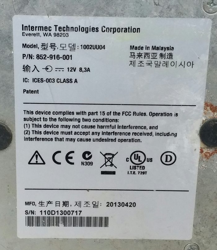 Intermec 1002UU04 Charger Dock Station For CK70/CK71 Barcode Scanner - Spares/Repairs - Image 3
