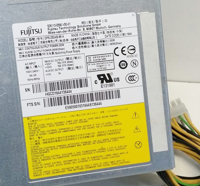 Fujitsu DPS-250AB-99A Power Supply Unit 250W - Image 3