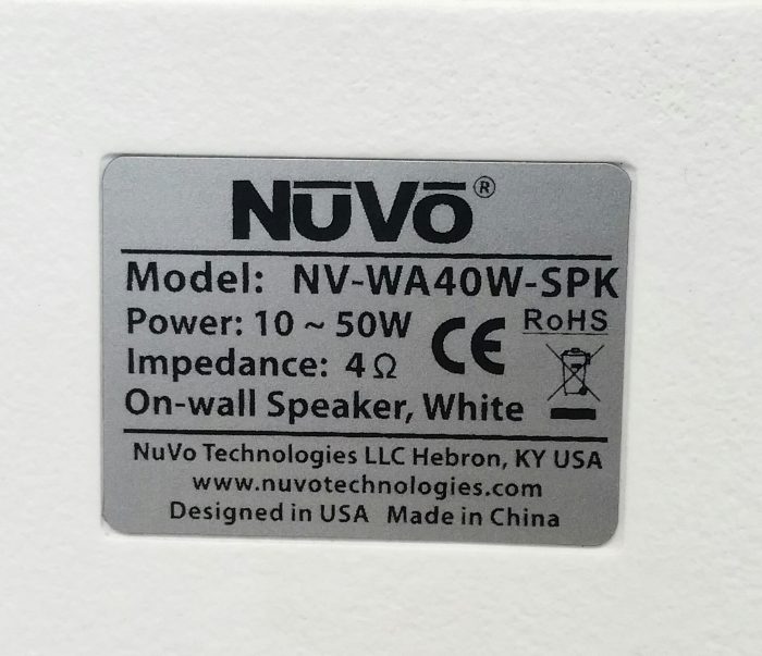 Nuvo NV-WA40W-SPK Wall Mounted Speakers - With Mounting Brackets - Image 3