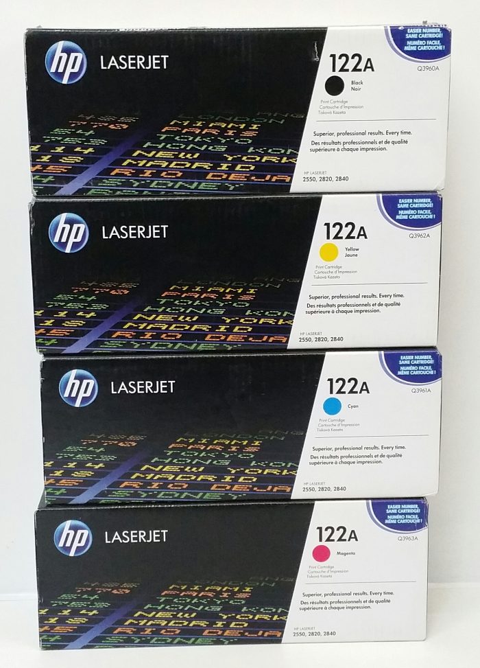 HP 122A Black Cyan Magenta Yellow LaserJet Toner Cartridge - Job Lot x4 Q3961A,Q3960A,Q3961A,Q3963A - Image 2