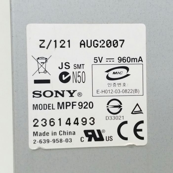Sony MPF920 Floppy Disc Drive Black - Image 3