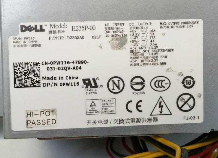 Dell H235P-00 Power Supply Unit 235W Max - Image 3