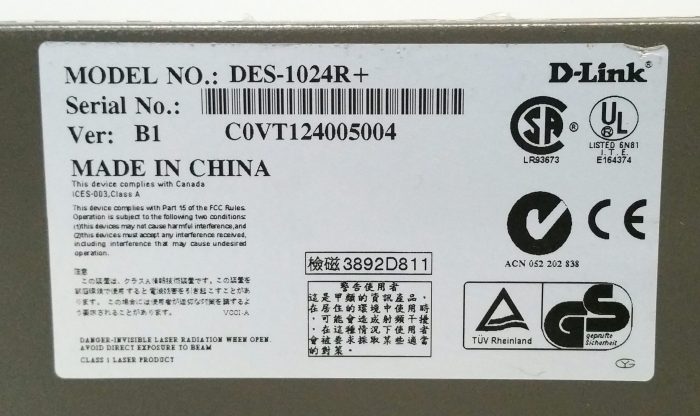 D-Link DES-1024R+ 24-Port 10/100 Fast Ethernet Switch + Power Supply Included - Image 3