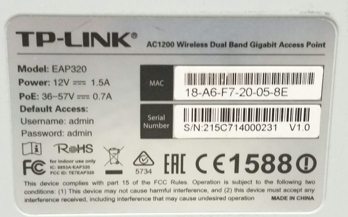 TP-LINK EAP320 AC1200 Wireless Dual Band Gigabit Access Point - Image 3