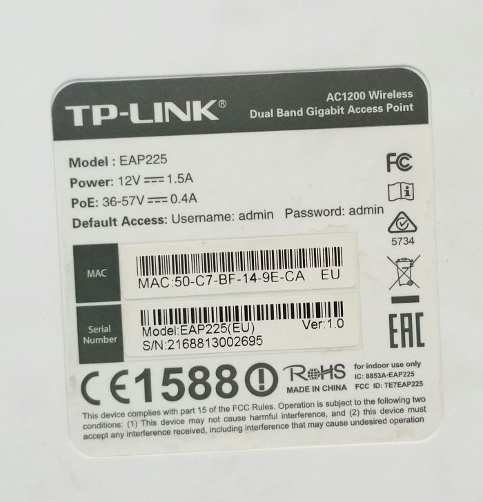TP-LINK EAP225 AC1200 Wireless Dual Band Gigabit Access Point - Image 4