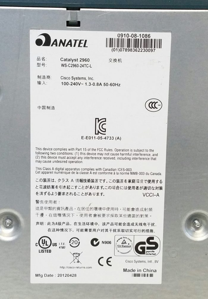 Cisco WS-C2960-24TC-L Catalyst 2960 Series 24-Port Switch - Image 3