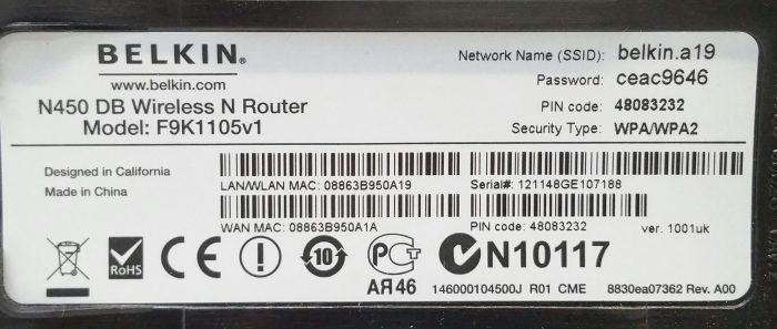 Belkin F9K1105 v1 N450 D13 Wireless N Router - Image 3