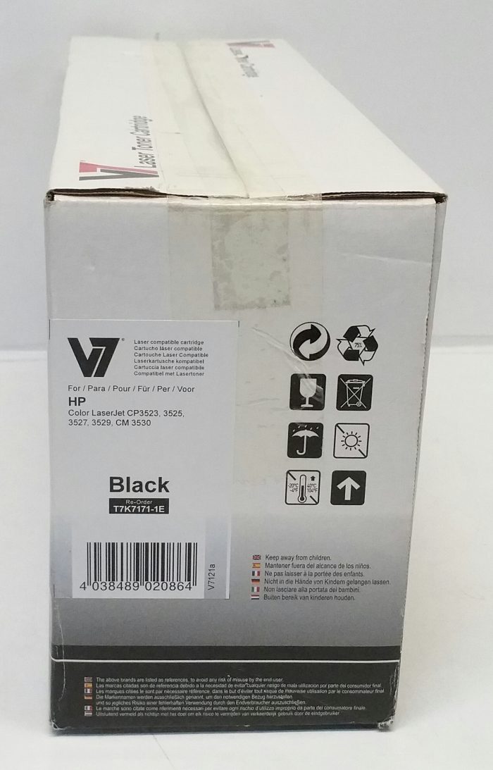 V7 T7K7171-1E Black Laser Toner Cartridge For Use in HP Color LaserJet CP3523 3525 3527 3429 3530 - Image 4
