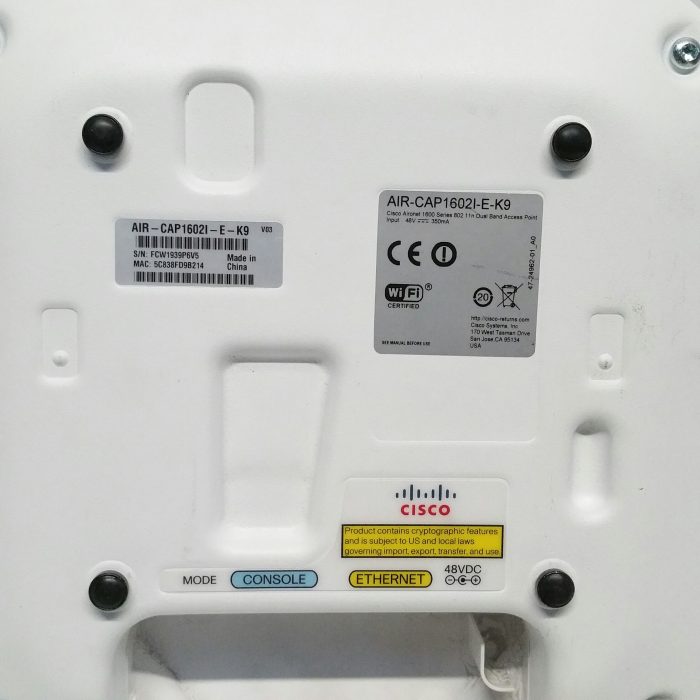 Cisco AIR-CAP1602I-E-K9 V03 Aironet 1600 Series 802.11ac Dual Band Access Point - Image 3