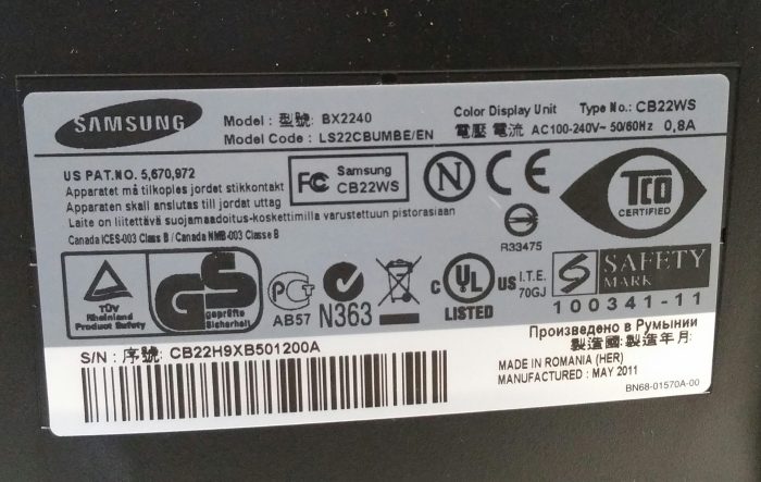 Samsung Syncmaster BX2240 22" Widescreen LCD Monitor - Image 3