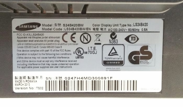 Samsung S24B420BW 24" Monitor - Image 3