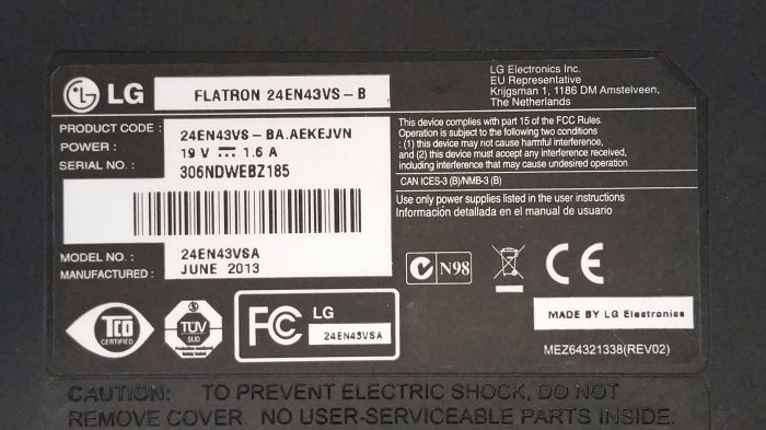 LG 24EN43VSA Flatron 24EN43VS-B 24" HDMI VGA DVI-D Monitor - Image 3