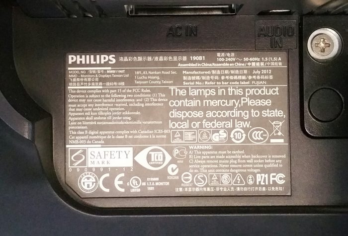 Philips Brilliance 190B MWB1190T 19" VGA DVI Monitor - Image 3